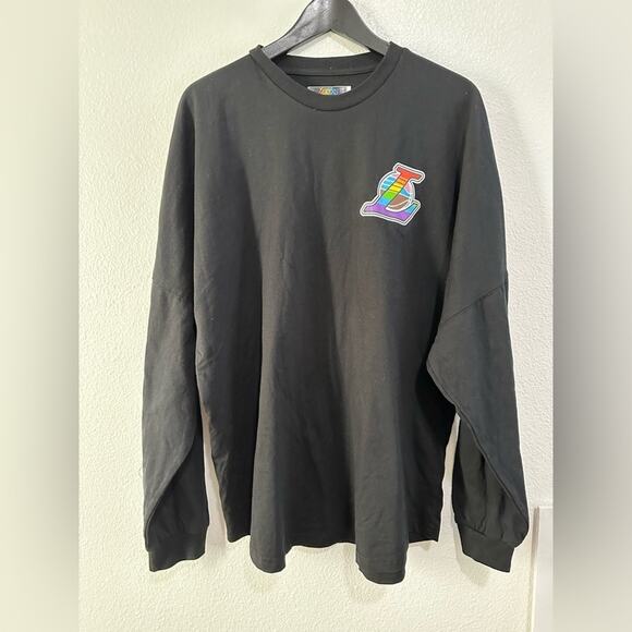 Los Angeles Lakers Pride Shirt Long Sleeve XL Pride Night Black Ring Spun Cotton - Picture 1 of 6